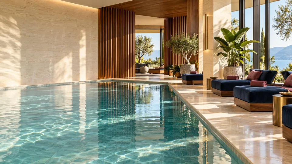 Hotel pool and spa